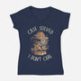 Case Solved I Don't Care-Womens-V-Neck-Tee-eduely