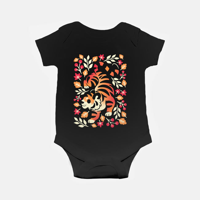 Autumn Cute Tiger-Baby-Basic-Onesie-NemiMakeit