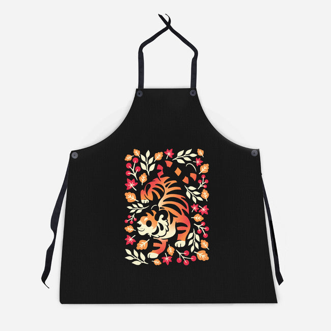 Autumn Cute Tiger-Unisex-Kitchen-Apron-NemiMakeit