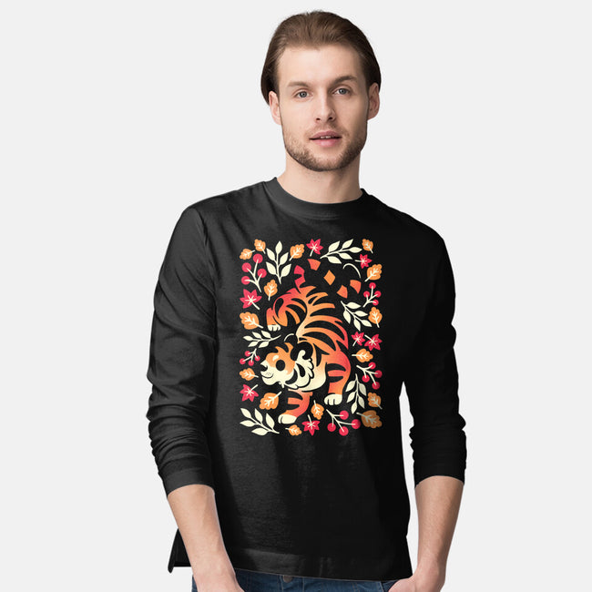 Autumn Cute Tiger-Mens-Long Sleeved-Tee-NemiMakeit