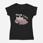 Feline Tired-Womens-V-Neck-Tee-TechraNova