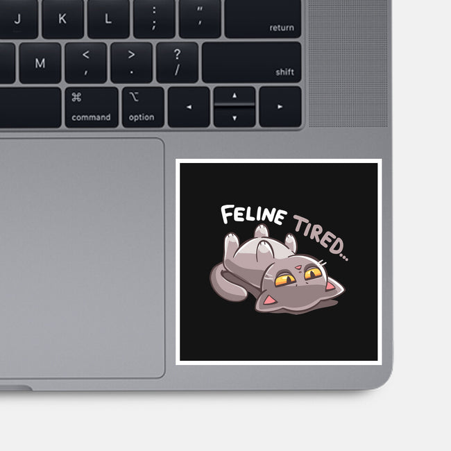 Feline Tired-None-Glossy-Sticker-TechraNova