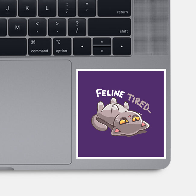 Feline Tired-None-Glossy-Sticker-TechraNova