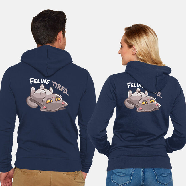 Feline Tired-Unisex-Zip-Up-Sweatshirt-TechraNova