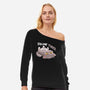 Feline Tired-Womens-Off Shoulder-Sweatshirt-TechraNova