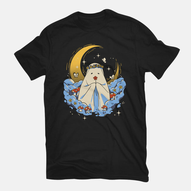 Ghost And Flowers-Womens-Fitted-Tee-yumie