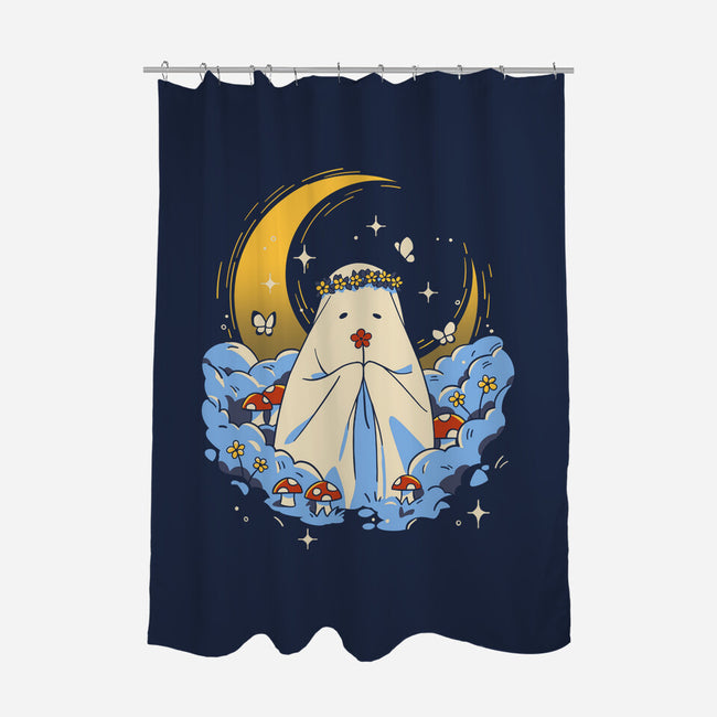 Ghost And Flowers-None-Polyester-Shower Curtain-yumie