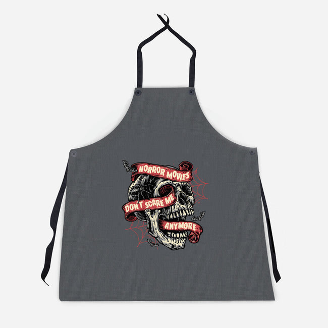 Horror Movies Aren't Scary-Unisex-Kitchen-Apron-glitchygorilla