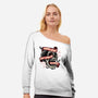 Horror Movies Aren't Scary-Womens-Off Shoulder-Sweatshirt-glitchygorilla