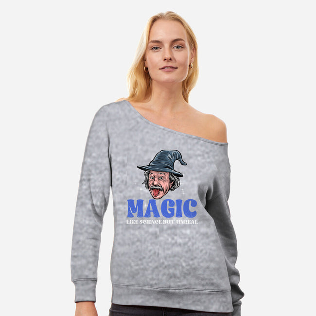 Like Science But Unreal-Womens-Off Shoulder-Sweatshirt-zascanauta