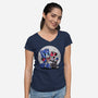 Cybertron Head-Womens-V-Neck-Tee-joerawks