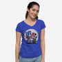 Cybertron Head-Womens-V-Neck-Tee-joerawks