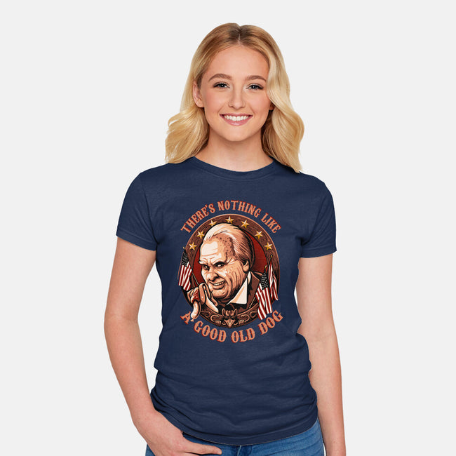 Good Old Dog-Womens-Fitted-Tee-daobiwan