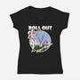 Roll Doubt-Womens-V-Neck-Tee-Betmac