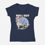 Roll Doubt-Womens-V-Neck-Tee-Betmac