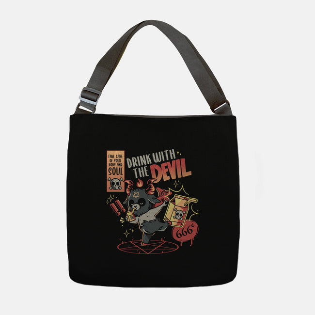 Drink With The Devil-None-Adjustable Tote-Bag-yumie