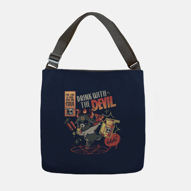 Drink With The Devil-None-Adjustable Tote-Bag-yumie