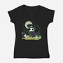 Playing With My Demons-Womens-V-Neck-Tee-yumie