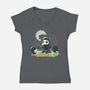 Playing With My Demons-Womens-V-Neck-Tee-yumie