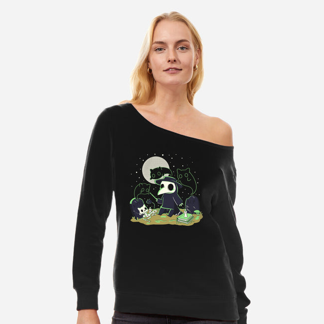 Playing With My Demons-Womens-Off Shoulder-Sweatshirt-yumie