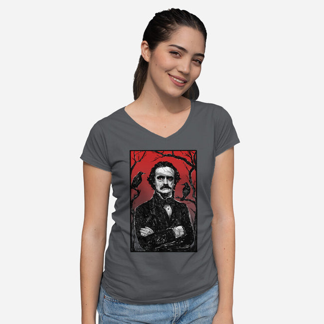 The Poet-Womens-V-Neck-Tee-kharmazero