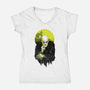 Dark Portrait-Womens-V-Neck-Tee-kharmazero