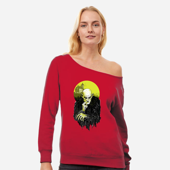 Dark Portrait-Womens-Off Shoulder-Sweatshirt-kharmazero