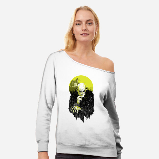 Dark Portrait-Womens-Off Shoulder-Sweatshirt-kharmazero