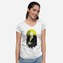 Dark Portrait-Womens-V-Neck-Tee-kharmazero