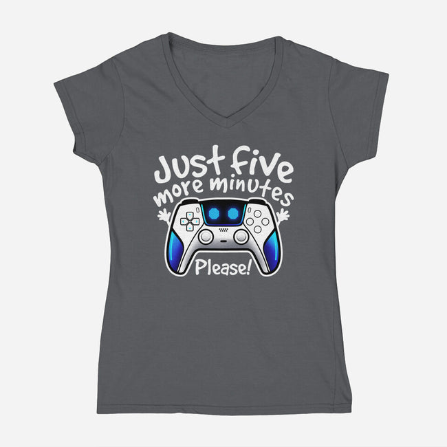 Just Five More Minutes Astro-Womens-V-Neck-Tee-NemiMakeit