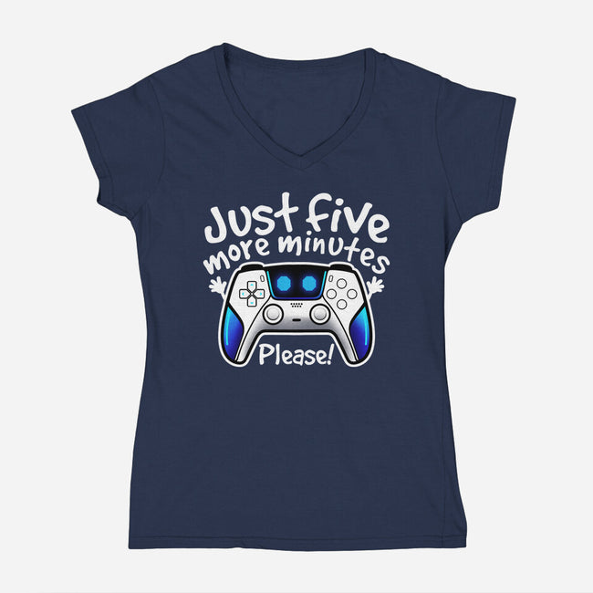 Just Five More Minutes Astro-Womens-V-Neck-Tee-NemiMakeit