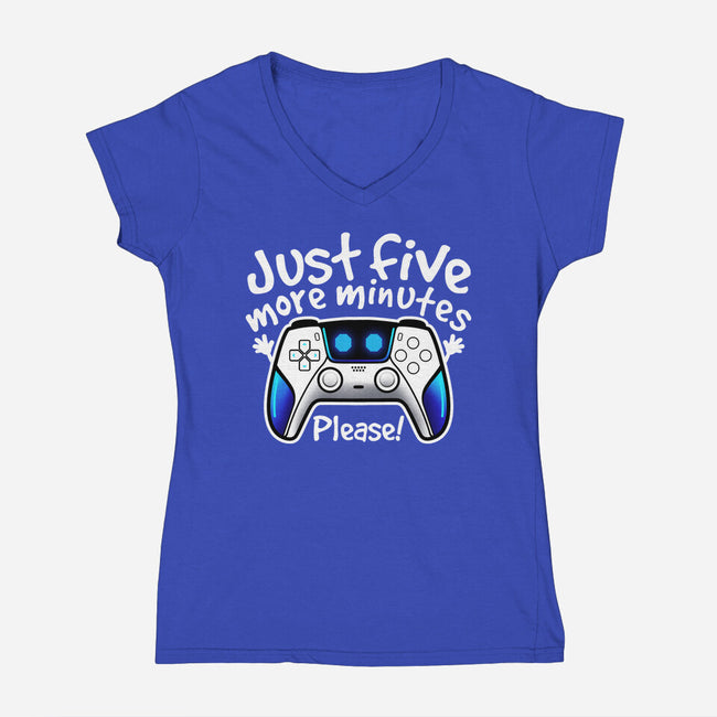 Just Five More Minutes Astro-Womens-V-Neck-Tee-NemiMakeit