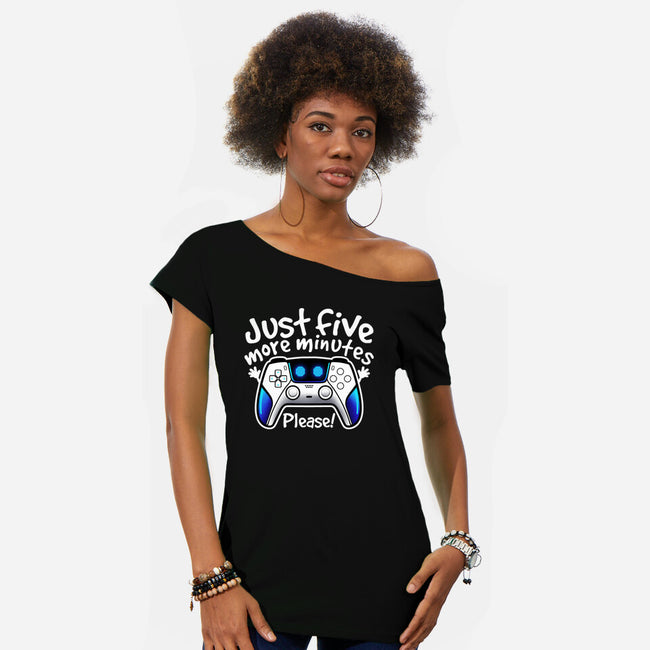 Just Five More Minutes Astro-Womens-Off Shoulder-Tee-NemiMakeit