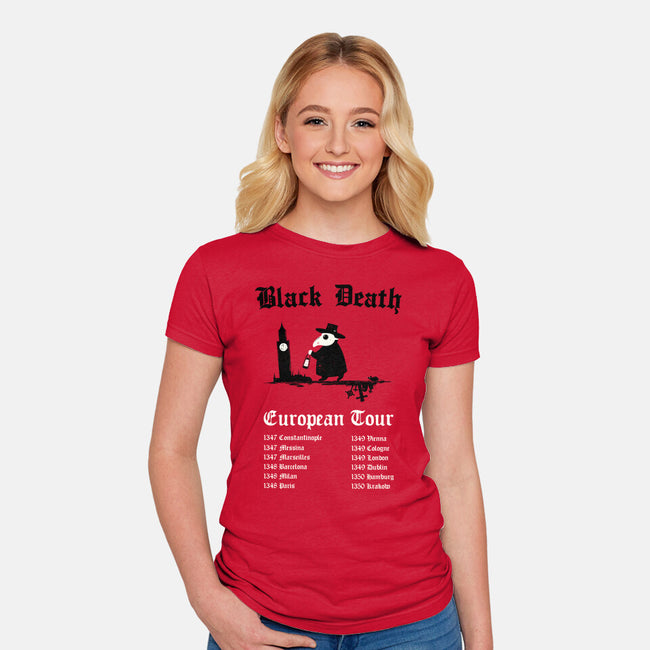 Black Death European Tour-Womens-Fitted-Tee-Mattania