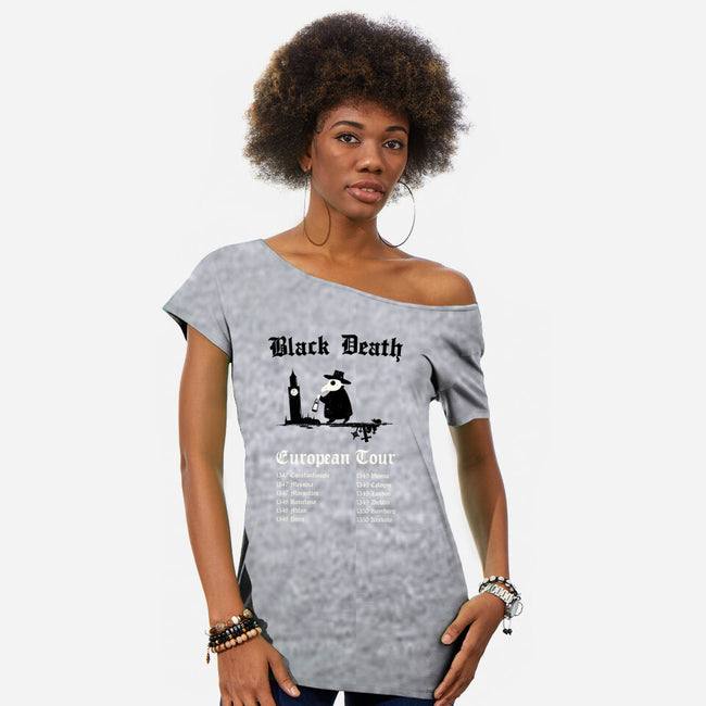 Black Death European Tour-Womens-Off Shoulder-Tee-Mattania