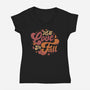 Let's Love In Fall-Womens-V-Neck-Tee-teesgeex