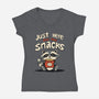 Just Here For The Snacks-Womens-V-Neck-Tee-Geeky Girlky