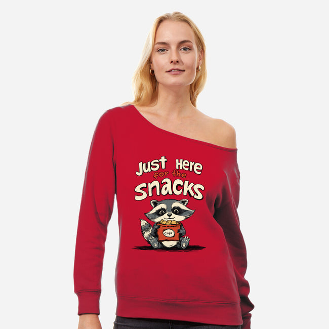 Just Here For The Snacks-Womens-Off Shoulder-Sweatshirt-Geeky Girlky