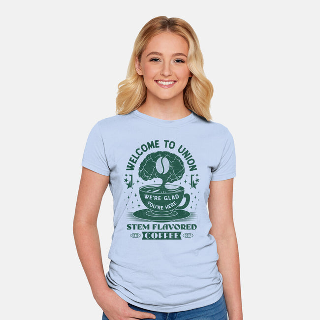 Immersive Mental World Coffee-Womens-Fitted-Tee-LAGELANTEE