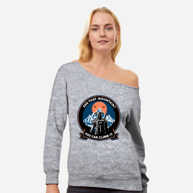 Skyrim Expedition Patch-Womens-Off Shoulder-Sweatshirt-Dylon_G