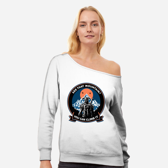 Skyrim Expedition Patch-Womens-Off Shoulder-Sweatshirt-Dylon_G