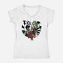 The Demon And The Wife-Womens-V-Neck-Tee-ellr