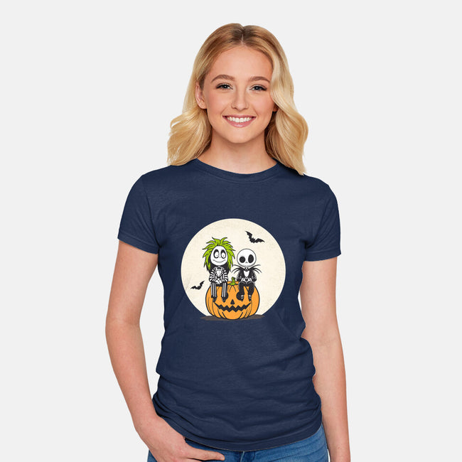 Jack And Beetlejuice-Womens-Fitted-Tee-Tusetdesign