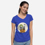 Jack And Beetlejuice-Womens-V-Neck-Tee-Tusetdesign