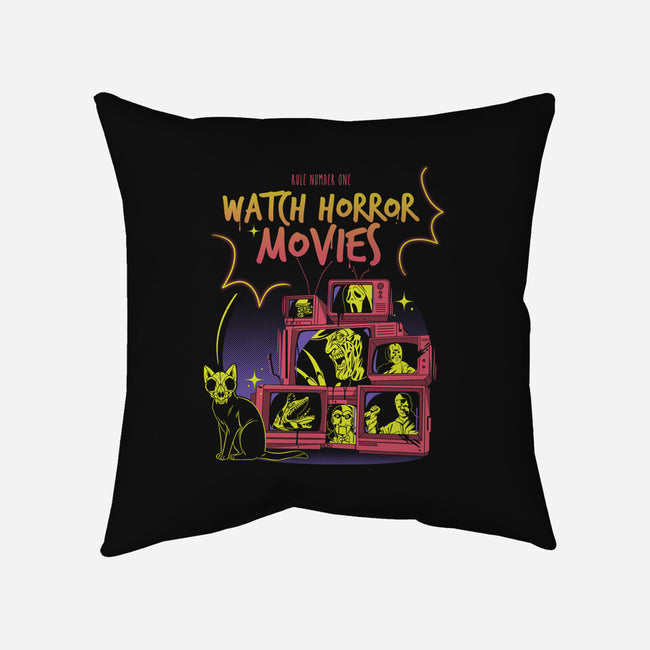 Watch Horror Movies-None-Removable Cover w Insert-Throw Pillow-yumie