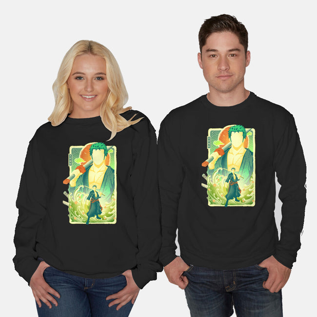 Great Wave Zoro-Unisex-Crew Neck-Sweatshirt-hypertwenty