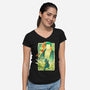 Great Wave Zoro-Womens-V-Neck-Tee-hypertwenty