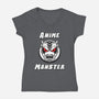 Anime Monster Logo-Womens-V-Neck-Tee-Anime Monster