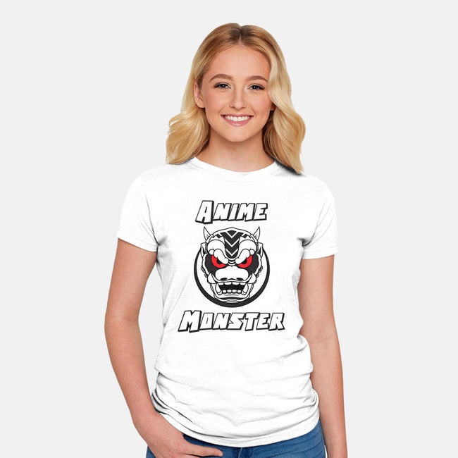 Anime Monster Logo-Womens-Fitted-Tee-Anime Monster