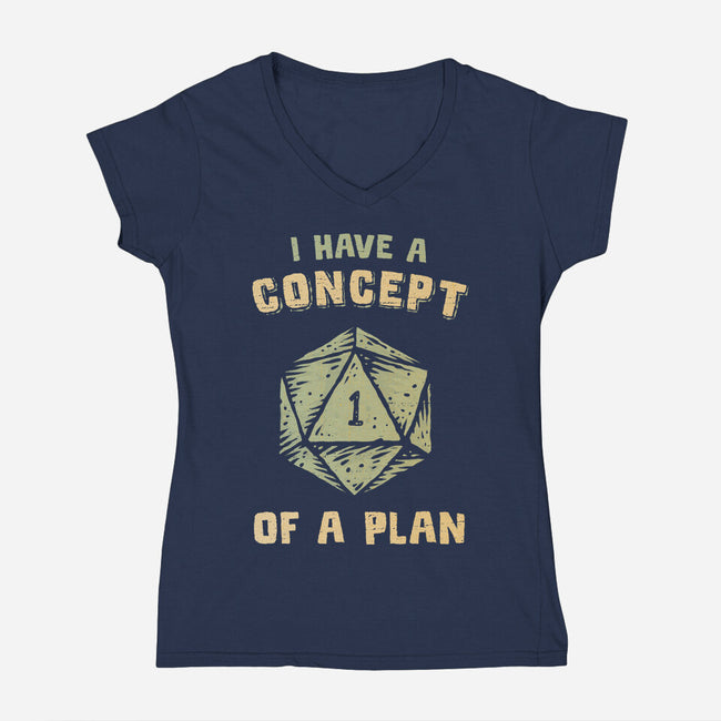 A Concept Of A Plan-Womens-V-Neck-Tee-kg07